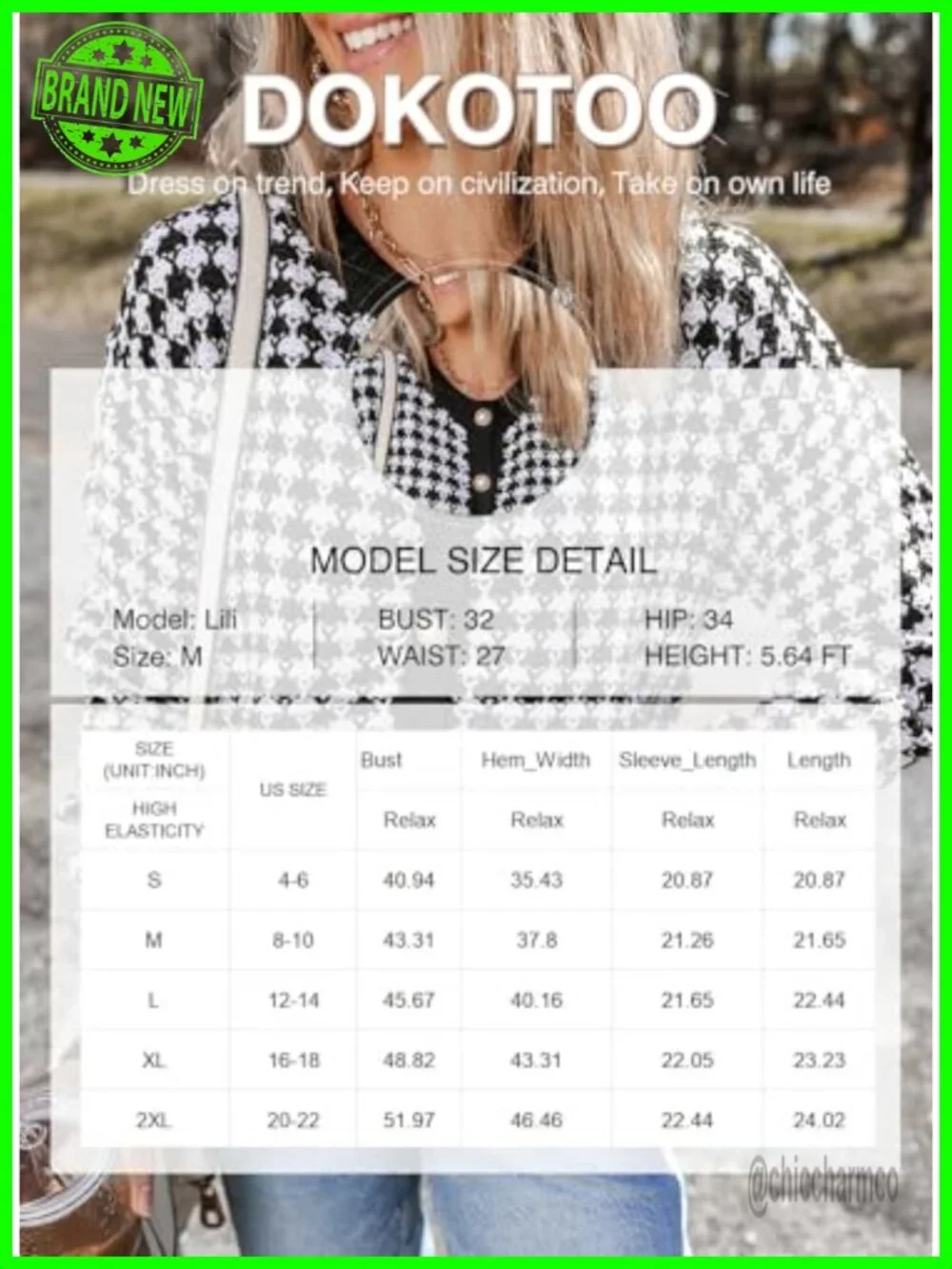 V Neck Button Down Long Sleeve Plaid Knit Cardigan Sweater